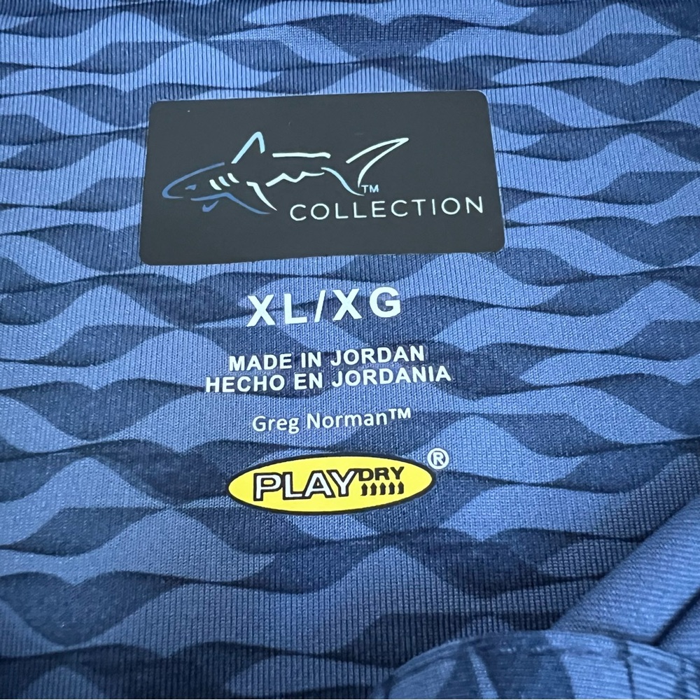 Greg Norman Collection Blue Geometric Polo Shirt Size XL - Picture 6 of 11